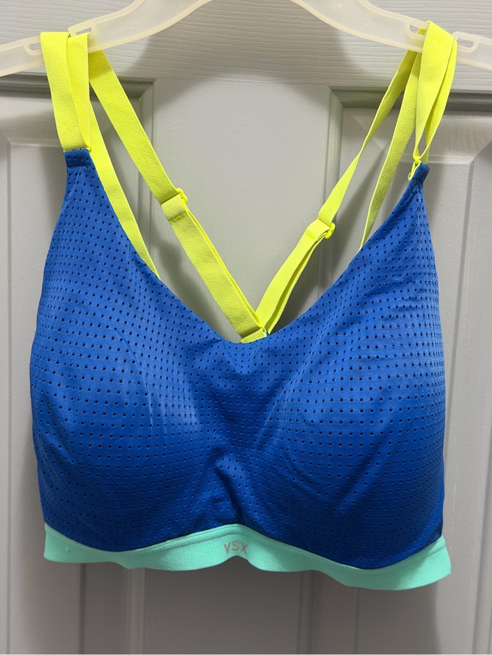 Victoria’s Secret VSX SPORT Womens Multicolor Lined Cross Back Sports Bra 34DD